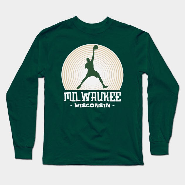 Milwaukee Wisconsin Basketball Long Sleeve T-Shirt by Etopix